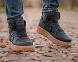 Зимові чоловічі кросівки Nike Air Force 1 W High Gore-Tex теплі на хутрі вискоі. Чоловічі ботинки зимові, фото 4