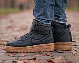 Зимові чоловічі кросівки Nike Air Force 1 W High Gore-Tex теплі на хутрі вискоі. Чоловічі ботинки зимові, фото 3