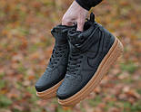 Зимові чоловічі кросівки Nike Air Force 1 W High Gore-Tex теплі на хутрі вискоі. Чоловічі ботинки зимові, фото 6