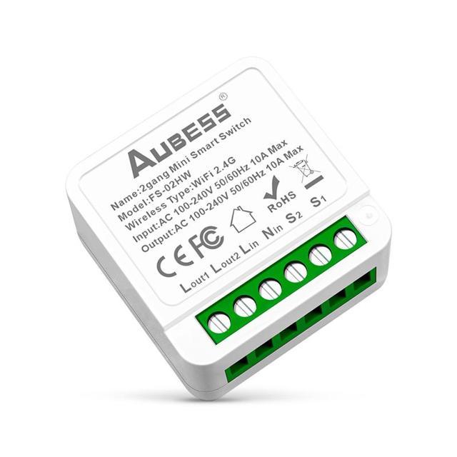 Реле два канали Tuya Smart Life WiFi двоканальне реле в підрозетник FS-02HW