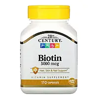 Биотин 21st Century Biotin 5000 mcg 110 таблеток