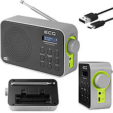 Портативне FM-радіо, радіоприймач ECG RD 110 DAB Black (DAB+/FM, Чехія)