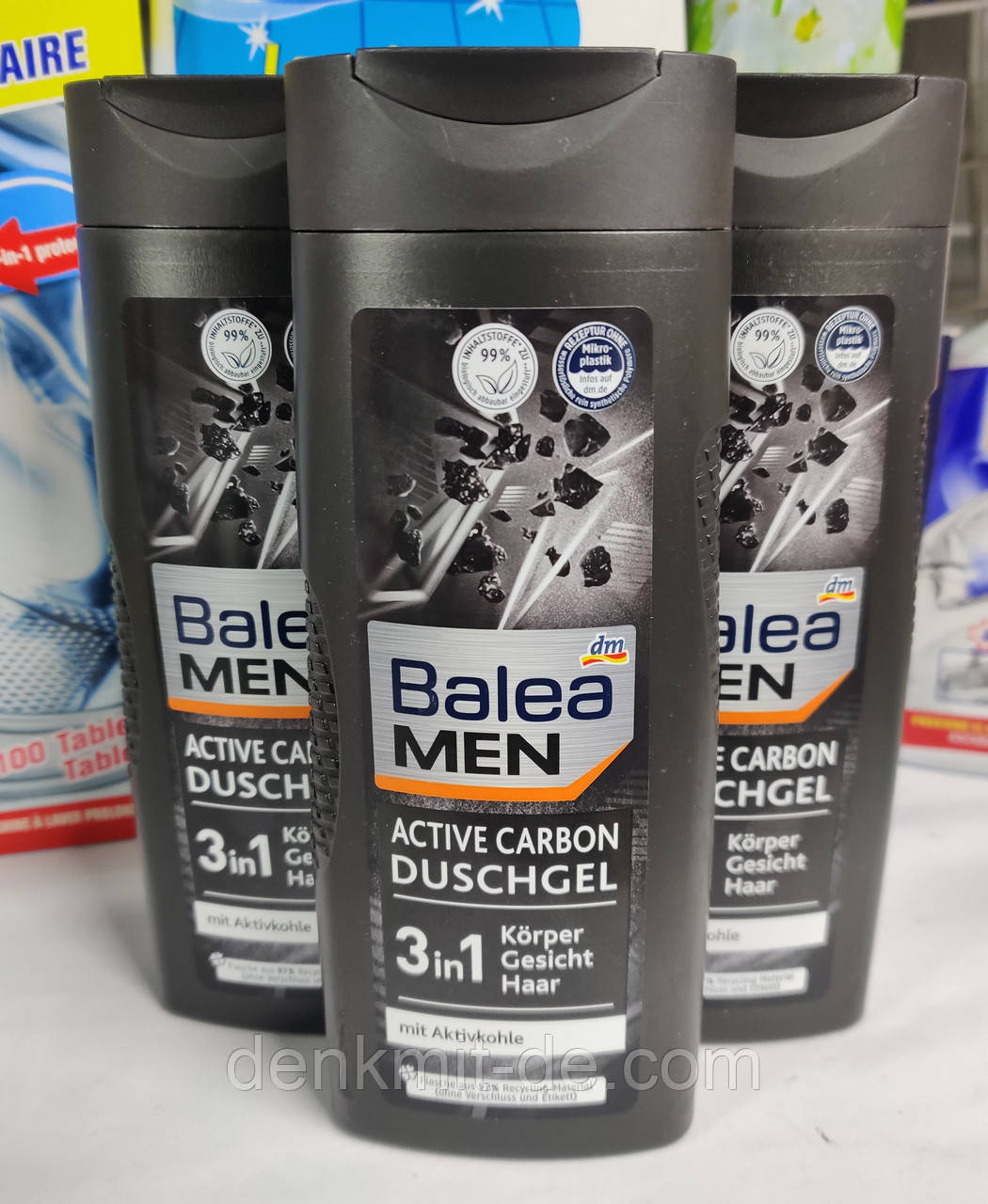 Шампунь + Гель для душу Balea Men 3 in 1 Active Carbon, 300 мл