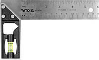 Нержавеющий угольник с уровнем 150 мм Yato YT-70843