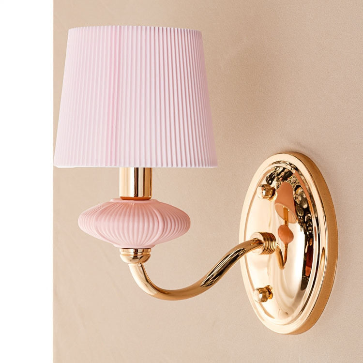 Бра на 1 лампу рожного кольору з абажуром (BL002/1pink), Elisey