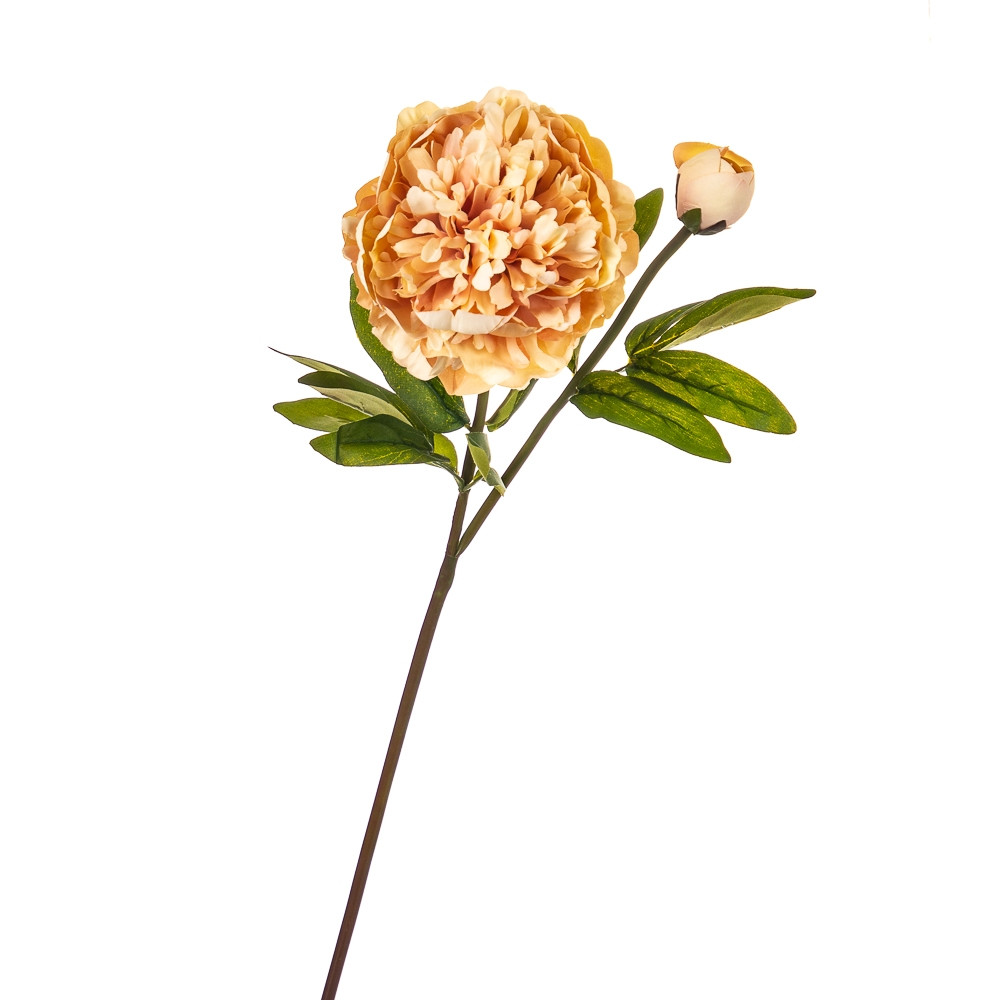 Набір з 3 одиниць. Штучний квітка "Півонія з бутоном" помаранчевий (8100-040), Elisey