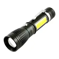 Фонарь Police BL-2545-T6+COB (1x18650), ЗУ micro USB, zoom, зажим