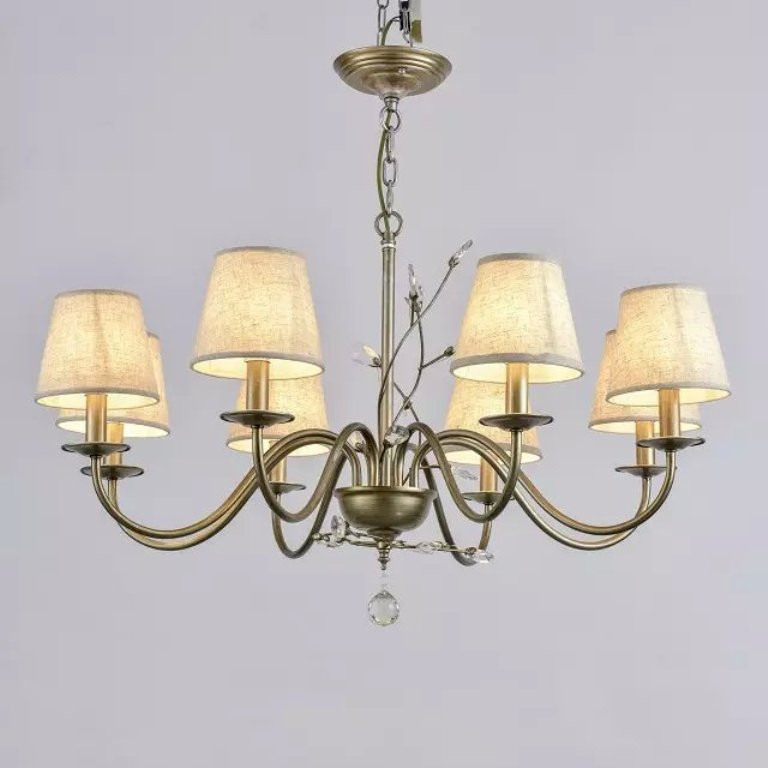 Люстра класична з 8 тканинними абажурами (ZD040/8), Elisey