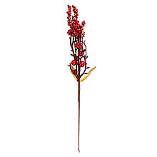 Набір з 10 одиниць. Декоративна гілка "Зимовий подарунок" червона (2010-124), Elisey