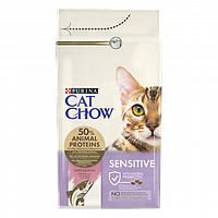 Cat Chow Adult із чутливою шкірою та травленням з лососем 1.5 кг сухий корм для котів Purina