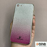 Чехол для Apple iPhone SE 2020 стеклянный чехол с блестками на телефон айфон се2020 малиновый q9u