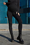 Теплі зимові легінси (лосини) для вагітних на хутрі Dallas S (42) Lullababe Чорний, фото 2
