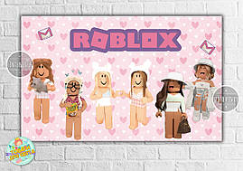Паперовий Плакат "Роблокс" для дівчинки 120х75 см