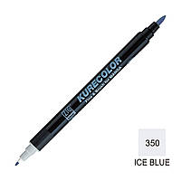 Маркер ZIG 350 Kurecolor Fine & Brush for Manga (2 пера: пензель + т.п) Ice blue (Синій лід)
