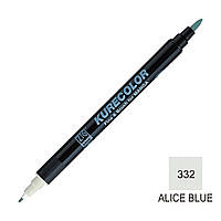Маркер ZIG 332 Kurecolor Fine & Brush for Manga (2 пера: пензель + т.п) Alice Blue (Синя Аліса)