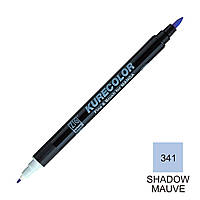 Маркер ZIG 341 Kurecolor Fine & Brush for Manga (2 пера: пензель + т.п) Shadow Mauve (Бузкова тінь