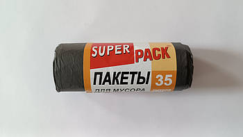 Пакети для сміття з підвищеною міцністю SUPER PACK 35 л 15 шт/рул