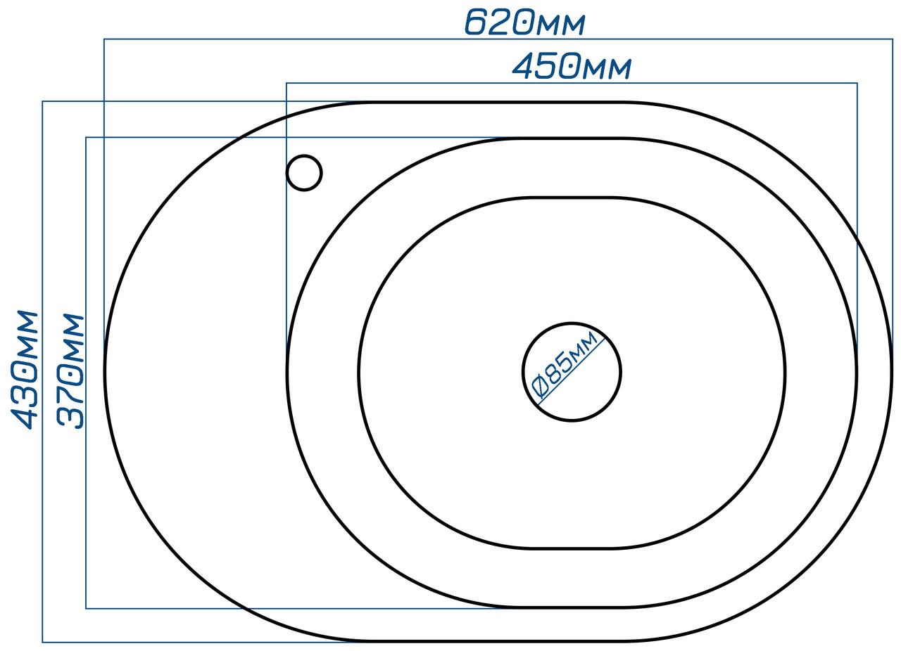 Гранитная кухонная мойка Valetti 62L 430х620 мм - фото 2 - id-p1716165799