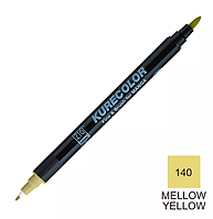 Маркер ZIG 140 Kurecolor Fine & Brush for Manga (2 пера: пензель + т.п)Mellow Yellow (М'який жовтий