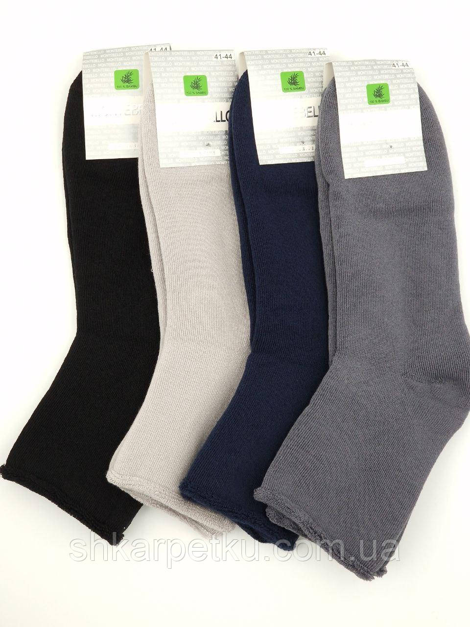 Чоловічі зимові шкарпетки махрові без резинки стильні якісні Montebello розмір 41-44, 12 пар\уп. аассорти