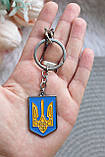 Брелок для ключів металевий нержавіючий Герб України, фото 2