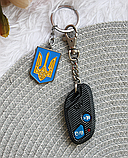 Брелок для ключів металевий нержавіючий Герб України, фото 4