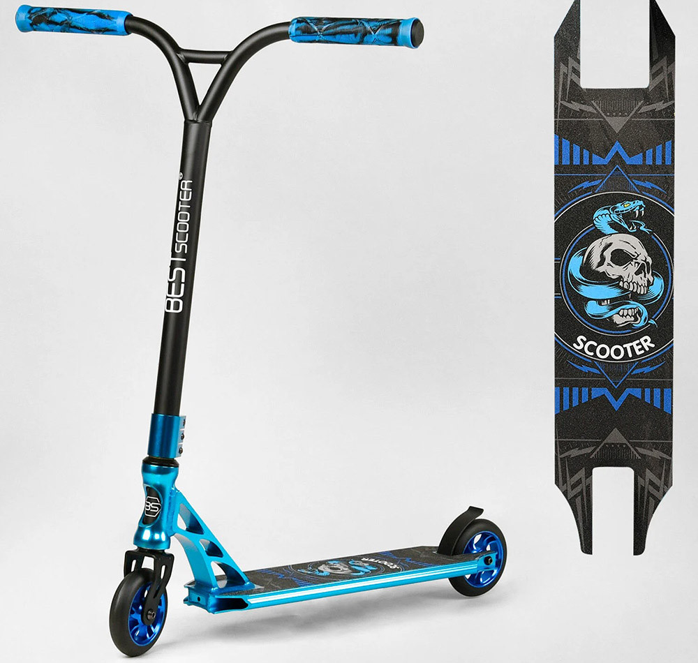 Самокат трюковий Best Scooter BS-7615 дека та диски алюм., HIC-систем, колеса PU-110 мм, анодоване фарбування