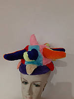 Карнавальна шапка блазня, скомороха різнобарвна