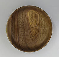 Тарелка для подачи деревянная, орех d 20 см, высота 3.8 см