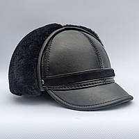 Чоловіча шапка вушка з хутра овчини з козирком
