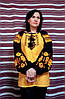 Вишиванка жіноча (домоткане полотно жовте та чорне) "Елегія", фото 3
