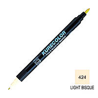 Маркер ZIG 424 Kurecolor Fine & Brush for Manga (2 пера: пензель + т.п) Light Bisque (Світлий бісквіт