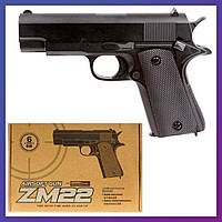 Детский игрушечный пистолет на пульках 6 мм CYMA ZM 22 черный
