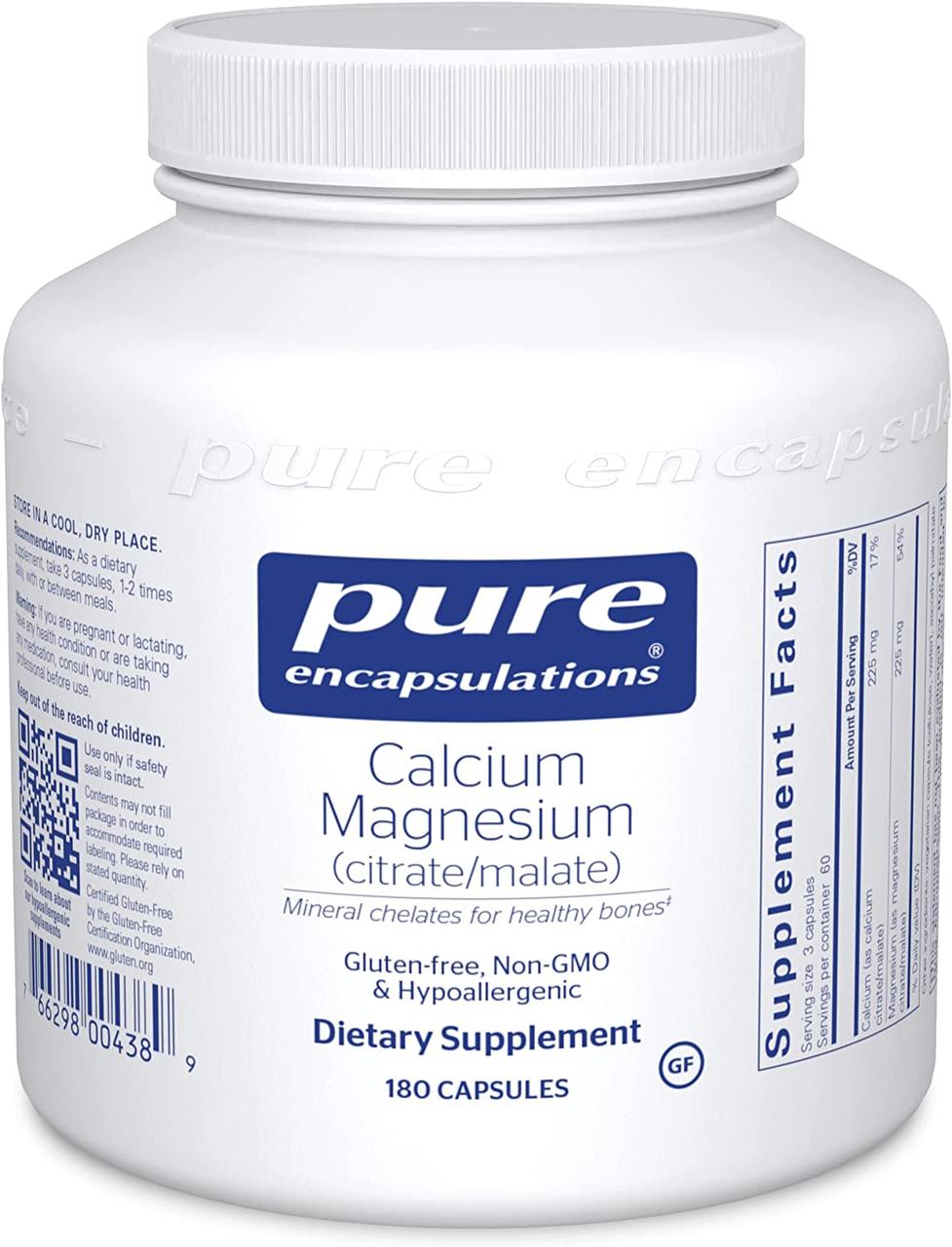 Pure Encapsulations Calcium Magnesium (Citrate/Malate) / Кальцій магній ...