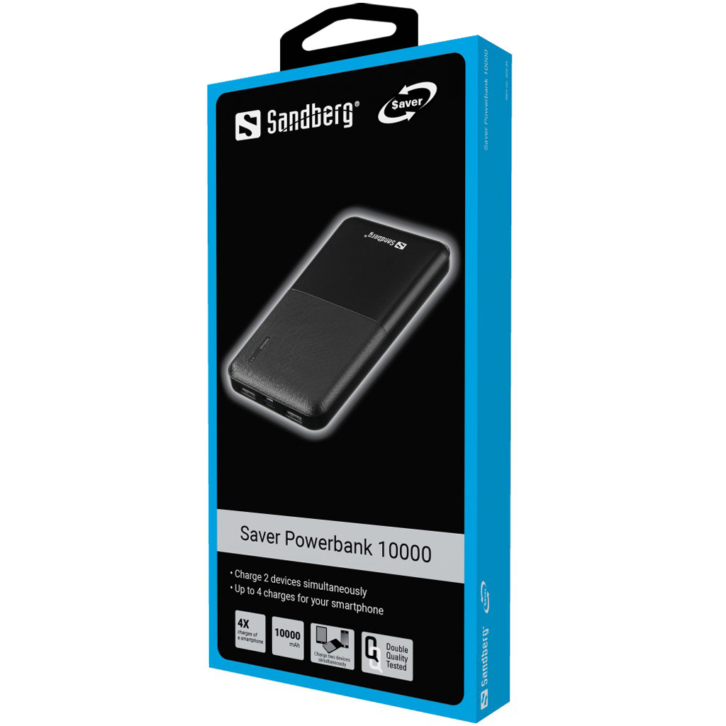 УМБ SANDBERG PD 20W 10000 MAH, WIRELESS QI 15W, USB, 2XTYPE-C OUT