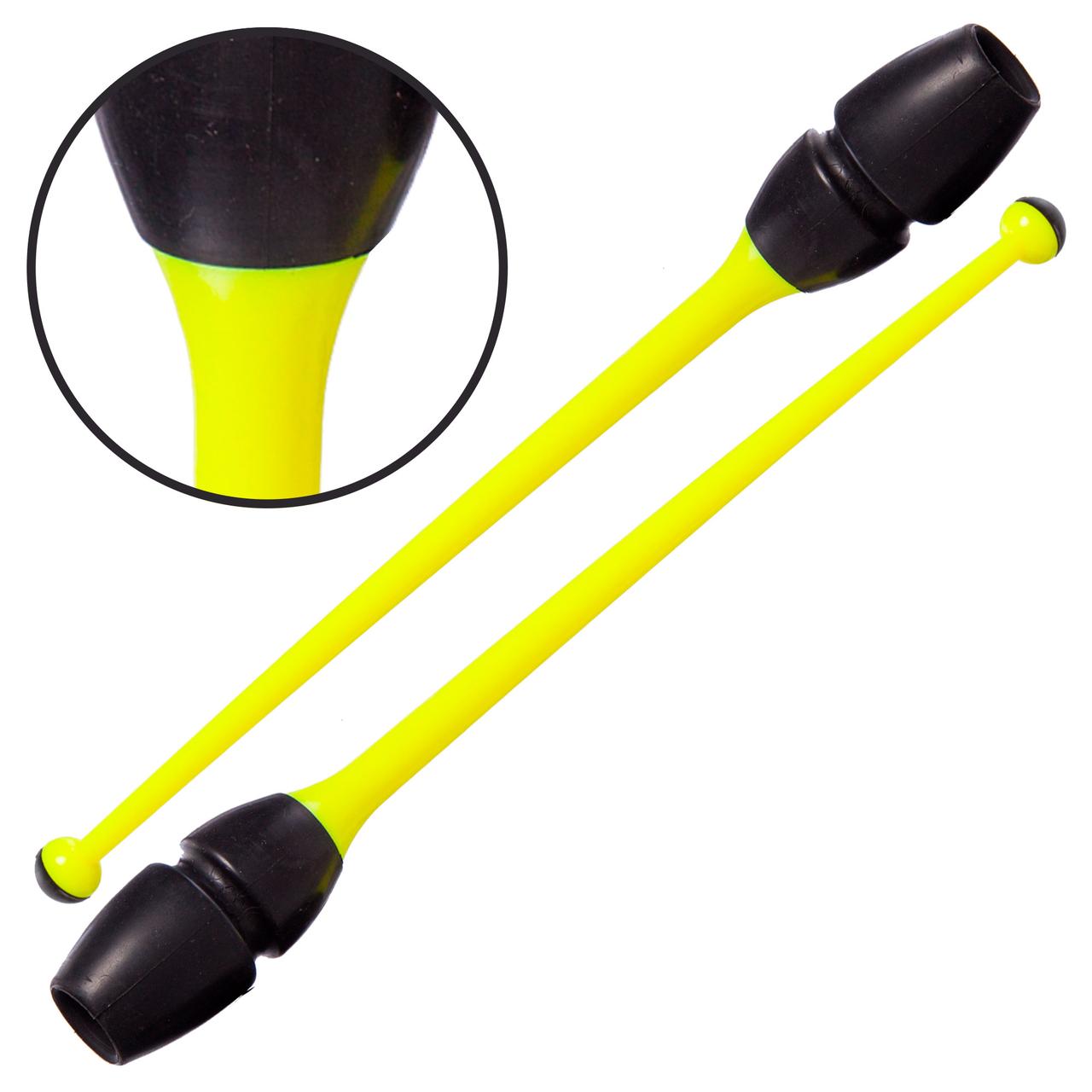 Булави для художньої гімнастики Zelart 0964 довжина 35 см Yellow-Black, фото 1