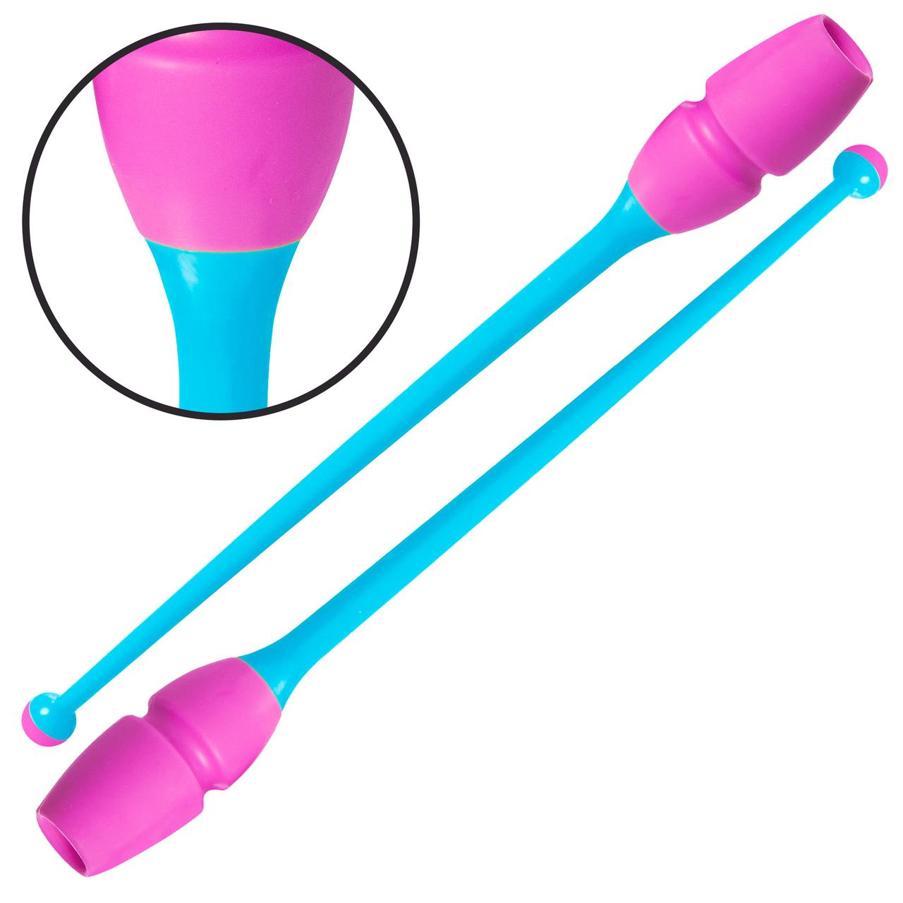 Булави для художньої гімнастики Zelart 0964 довжина 35 см Pink-Blue, фото 1