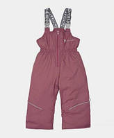 Штани напівкомбінезон із плащової тканини дитячі 1-3 роки Зима 80-98 рожеві
