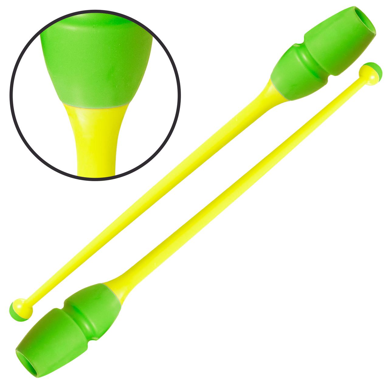 Булави для художньої гімнастики Zelart 0964 довжина 35 см Yellow-Green, фото 1