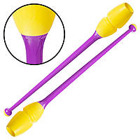 Булавы для художественной гимнастики Zelart 0964 длина 35см Purple-Yellow