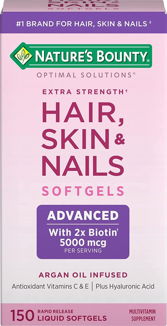 Шкіра волосся нігті Nature's Bounty Hair Skin Nails Extra Strength 150 капсул