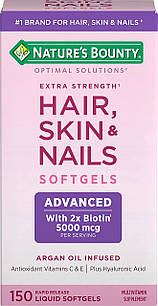 Шкіра волосся нігті Nature's Bounty Hair Skin Nails Extra Strength 150 капсул