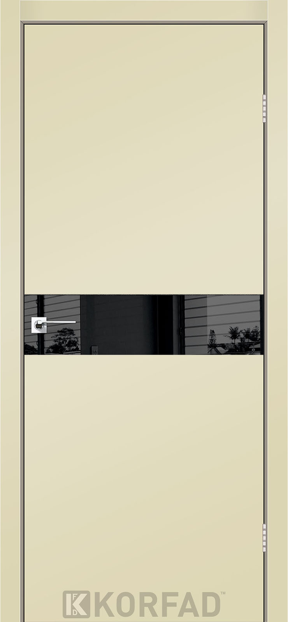 Двері міжкімнатні Корфад/ KORFAD GLP-01 магнолія Super PET BLK, фото 1
