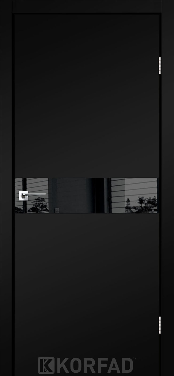Двері міжкімнатні Корфад/ KORFAD GLP-01 чорний Super PET BLK, фото 1