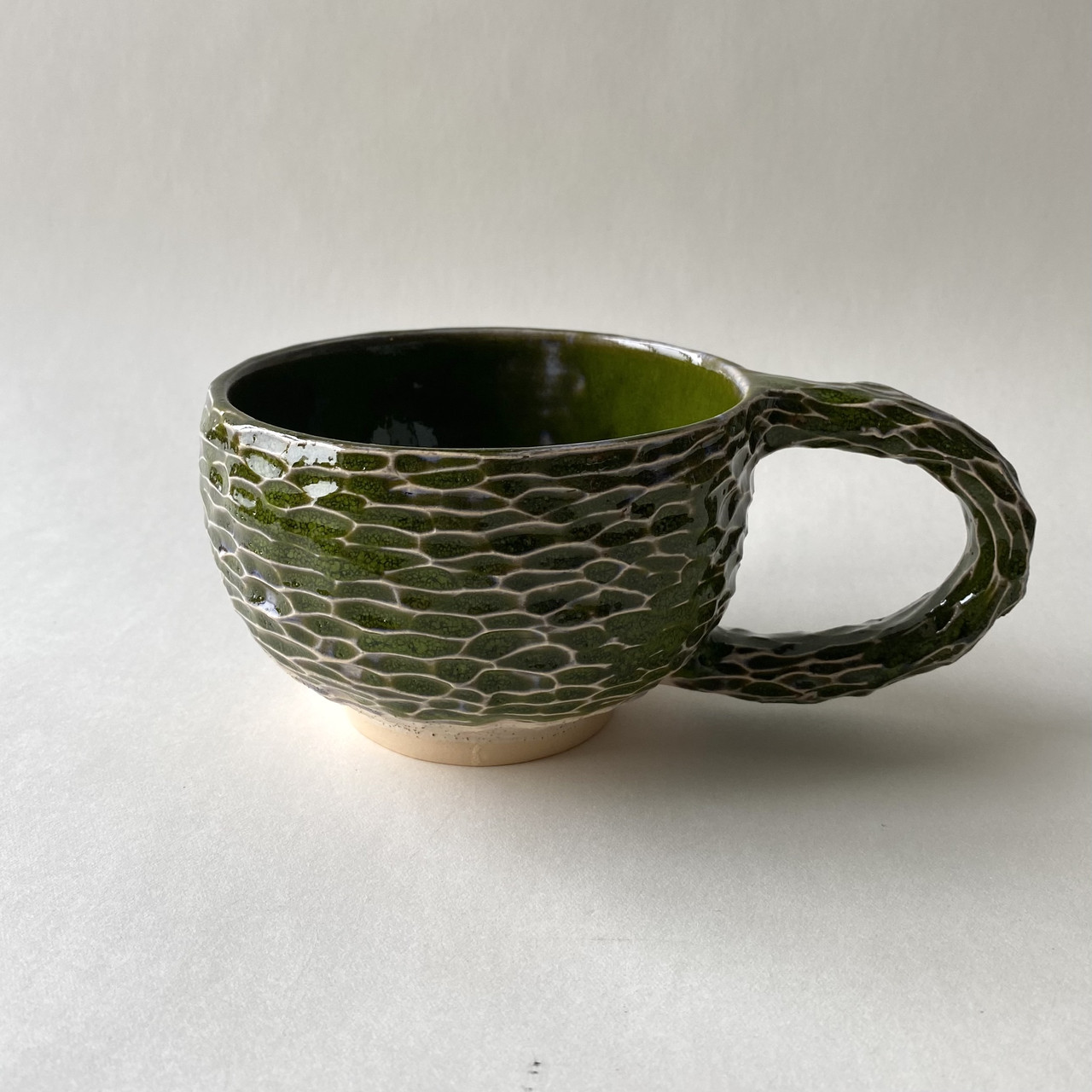 Чашка зелена керамічна ручної роботи