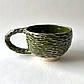 Чашка зелена керамічна ручної роботи, фото 2