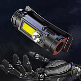 Ліхтар непромокальний акумуляторний налобний WATTON WT-249 на 150 люмен з вбудованою перезарядною батареєю, фото 4
