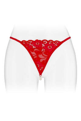 Трусики-стринги з перловою ниткою Fashion Secret VENUSINA Red