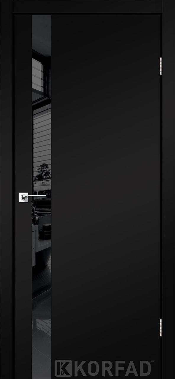 Двері міжкімнатні Корфад/ KORFAD GLP-02 чорний Super PET BLK