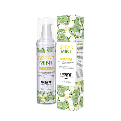 Масажна олія EXSENS Organic Spear Mint 50 мл розігрівальна, без цукру, без парабенів, їстівна